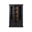 Gela Curio Cabinet With Glass Doors, Drawers, And Wine Shelves, Black