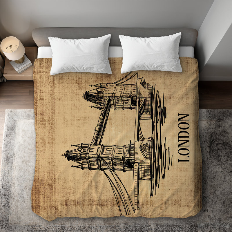 Tower Bridge Illustration Duvet Cover | Living Room Decor