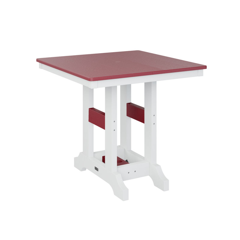 Berlin Gardens Garden Classic 33″ Square Bar Table, 39.5" H x 33" W x 33" D, Scarlet Red
