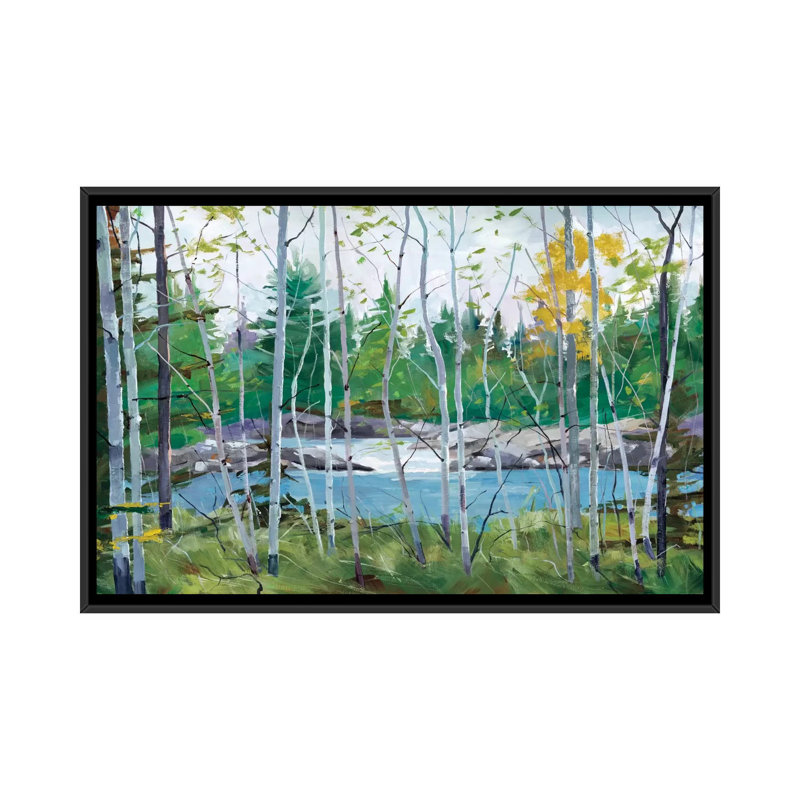 « oxtounge rapids », reproduction d’art sur toile tendue, H 18 po x l 26 po x P 1,5 po, Pas de tapis, Toile avec cadre noir