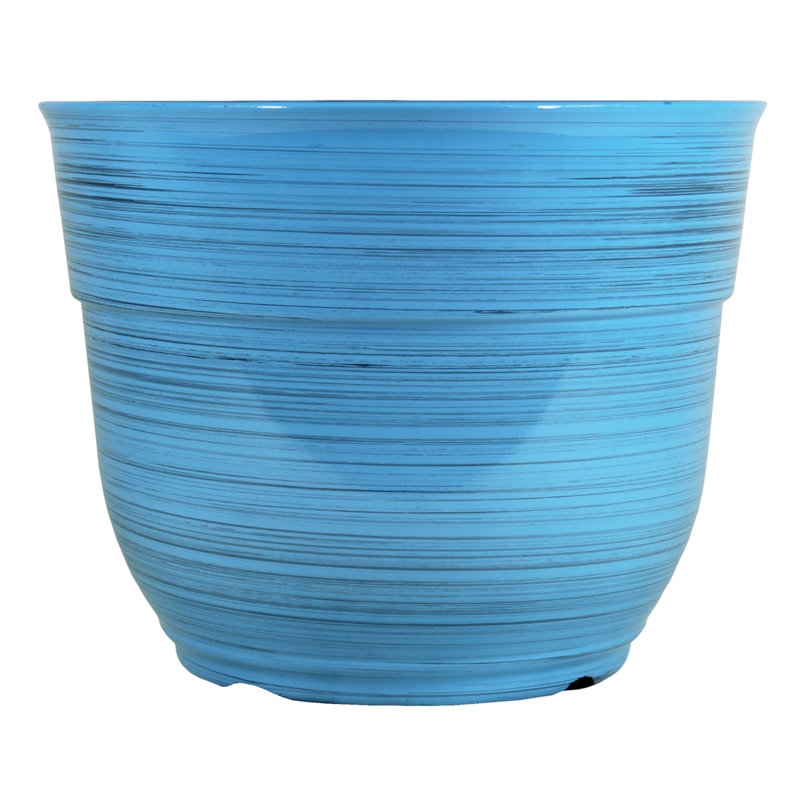 Maisonette Round Pot Planter with Drainage Holes, Bright Blue