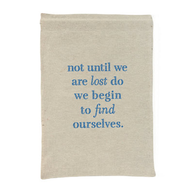 Not Until We Are Lost Do We Begin to Find Ourselves — Aged Linen Texture — Portrait Woven Wall Tapestry