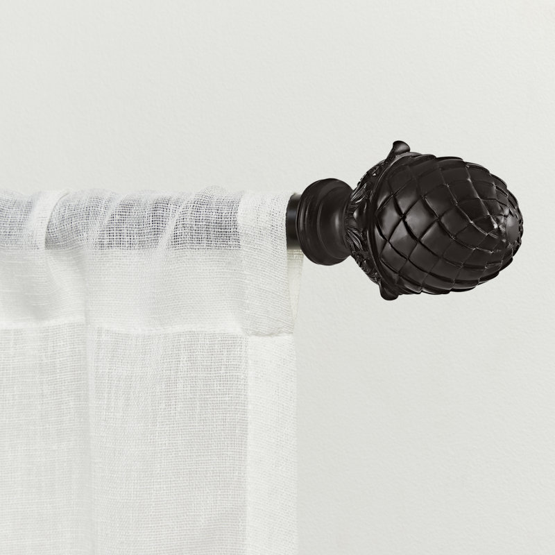 Nikhat Adjustable Single Curtain Rod, Bronze, 36" - 72"