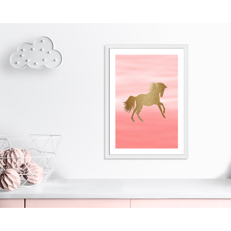 Ombre Pink 1' Framed Art, 34.5" H x 24.5" W x 0.6" D, White Framed