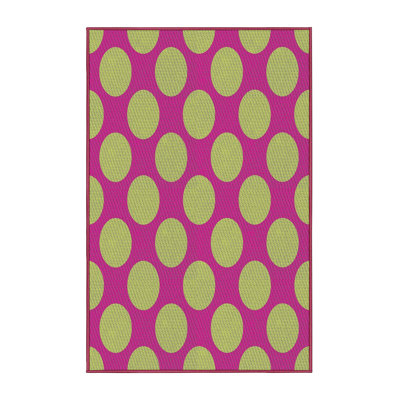Tapis géométrique rose / beige