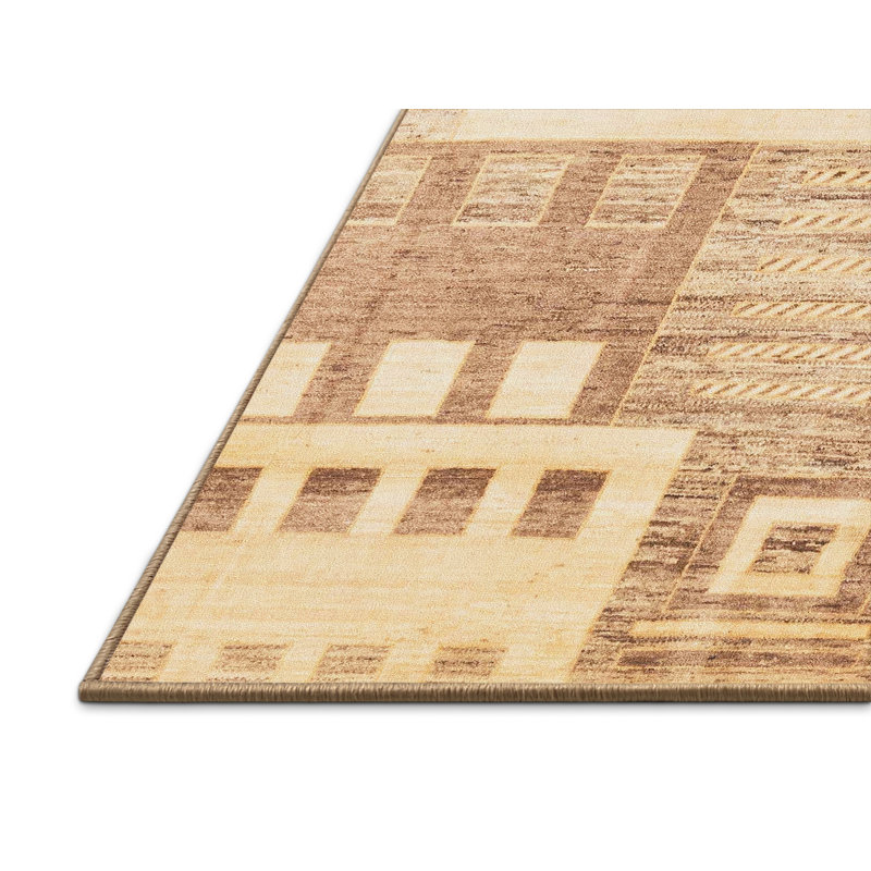 Tapis décoratif multicolore à motif abstrait, Rectangle 5 pi x 7 pi