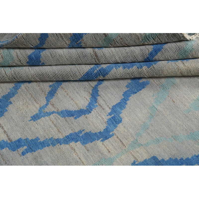Grand tapis oriental en laine à motif végétal 12 x 15