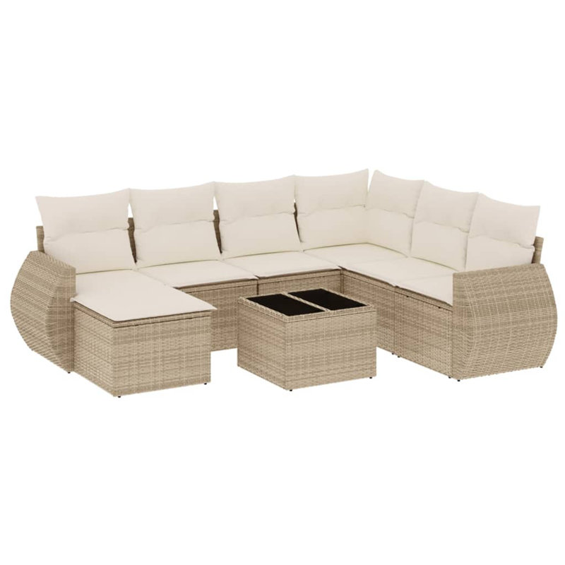 Ensemble de canapé de jardin Vidaxl beige, blanc crème
