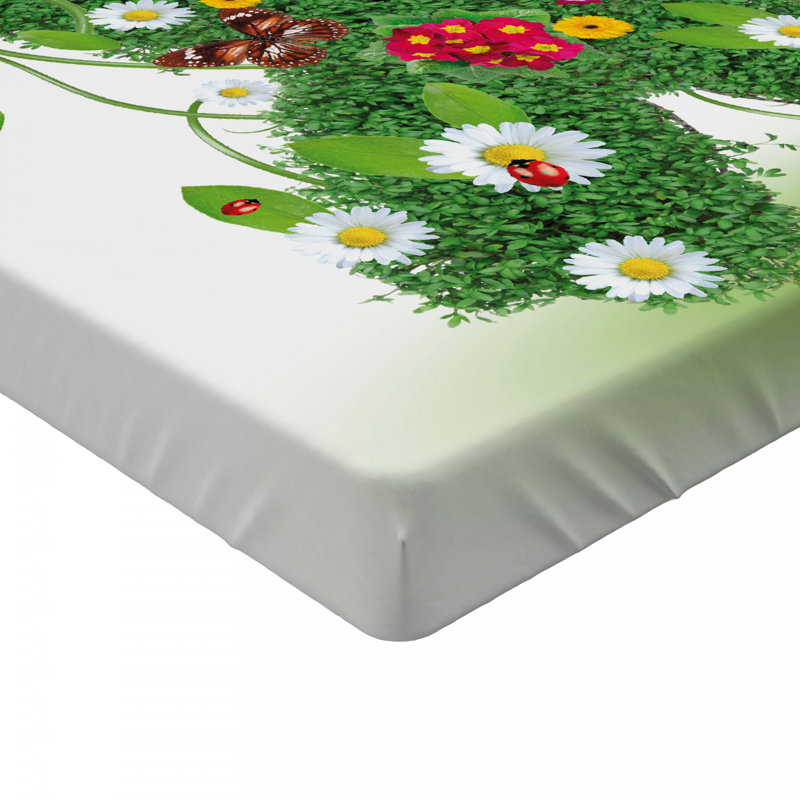 Microfiber Floral Fitted Sheet, Queen Fitted Sheet