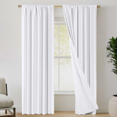 100% Blackout Curtains Full Light Blocking Curtain Draperies for Bedroom Living Room Thermal Insulated Window Treatment Set of 2 Panels