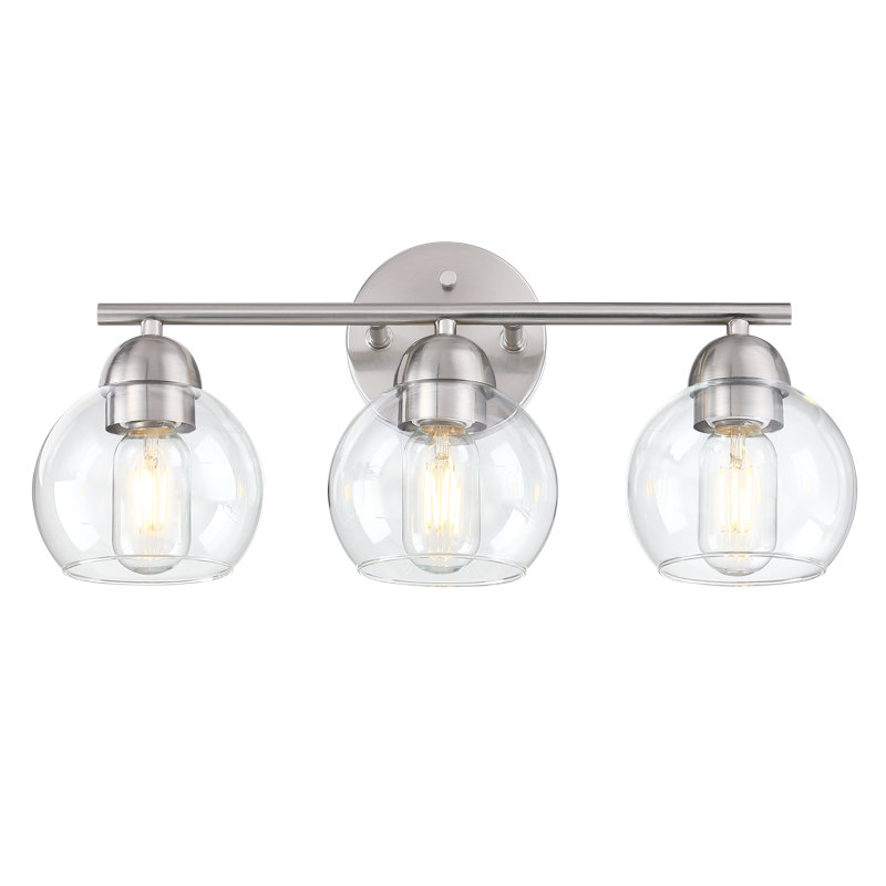 3 - Light Dimmable Vanity Light, Brushed Nickel