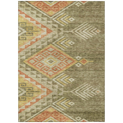Harmony Green Washable Indoor-Outdoor Rug - 