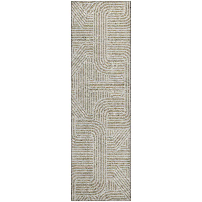 Premium Machine Washable Prisco Beige Rug, Runner 2'3" x 7'6"