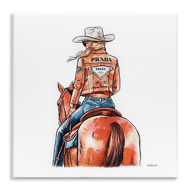  Glam Jacket Cowgirl & Horse Wall Plaque Art by Amanda Greenwood