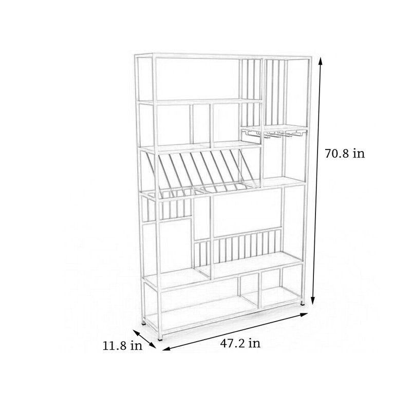 Simple home wine rack against the wall, Gold