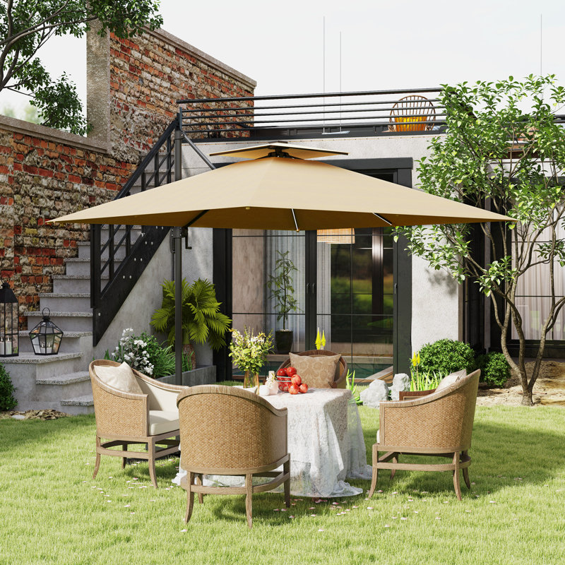 246cm Tilt Market Parasol, Khaki