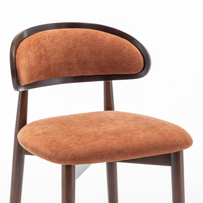 Solid Wood Counter Stool, Orange