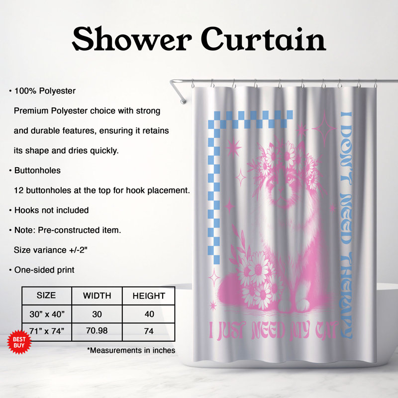 Eastbrook Shower Curtain, H 74 po x l 71 po
