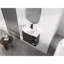 Meuble-lavabo de 61 cm (24 po), fini chêne foncé, lavabo en céramique blanche, charnières, design contemporain, grand espace de rangement