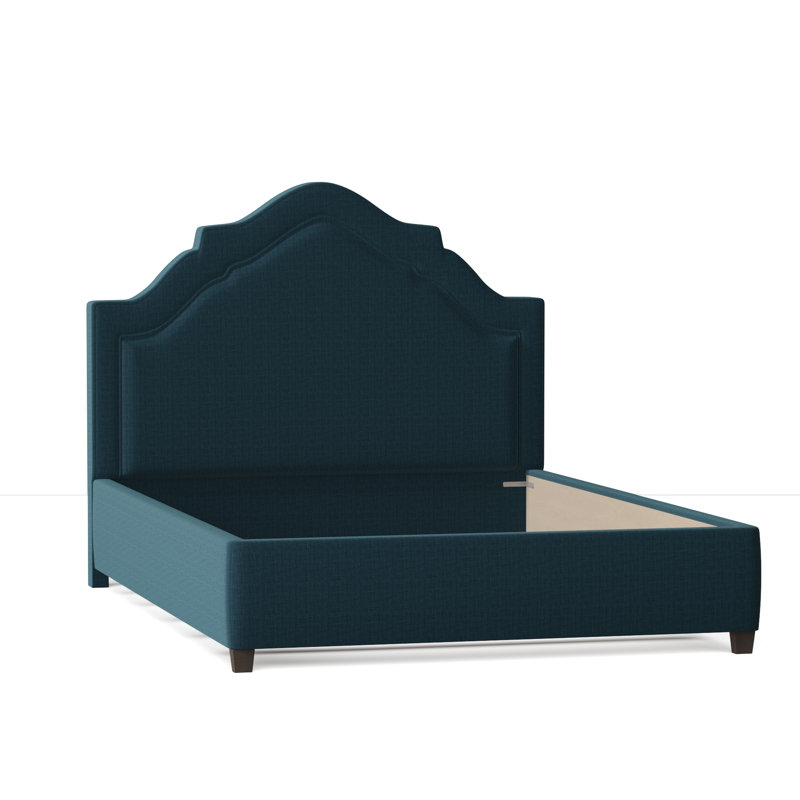 Sheila Upholstered Bed, California King, Bella Black Performance Velvet, Brown Mahogany