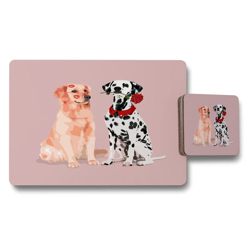 Leo Zodiac Constellation Designer Placemats And Coasters Set With Wood Bottom Limited Edition