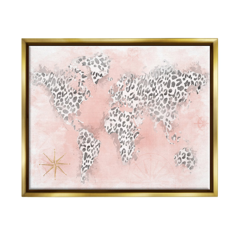 Glam Cheetah Animal Continent Shapes Map par Natalie Carpentieri - impression, H 25 po x l 31 po x P 1,7 po