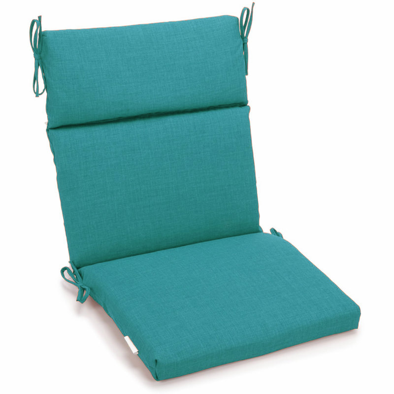 Outdoor 3'' Seat / Back Cushion, 22" W x 21" D, Aqua Blue