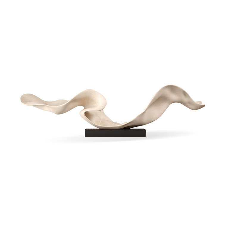 Objet décoratif blanc en plastique renforcé de fibre de verre, Blanc/Noir