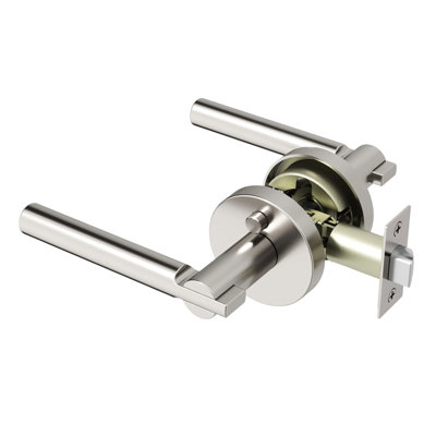 Poignée de porte Terra Design moderne dissimulé pour (lit et salle de bain) - Style minimaliste élégant en nickel brossé