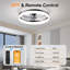 Ventilateur de plafond encastré moderne sans lame 20 "avec lumière DEL à intensité variable et télécommande APP, ventilateur de plafond noir à profil bas 3CCT-129874792-129874794