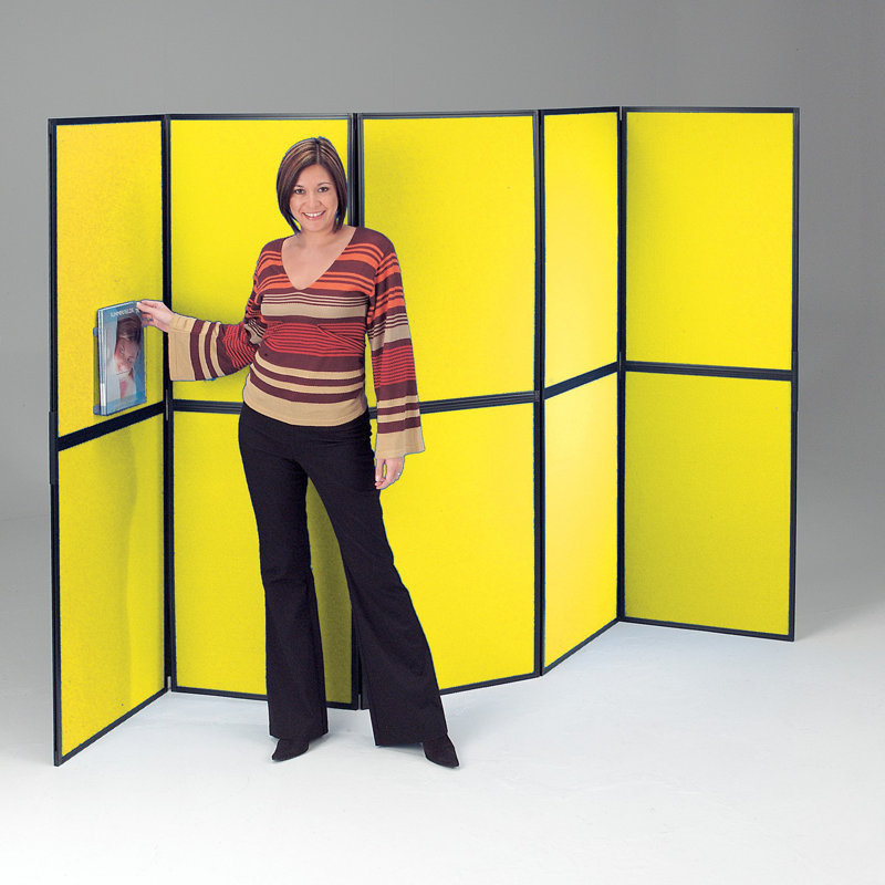 Busyfold Freestanding Fabric Reversible Extra Large (Over 240cm) Bulletin Board, Yellow
