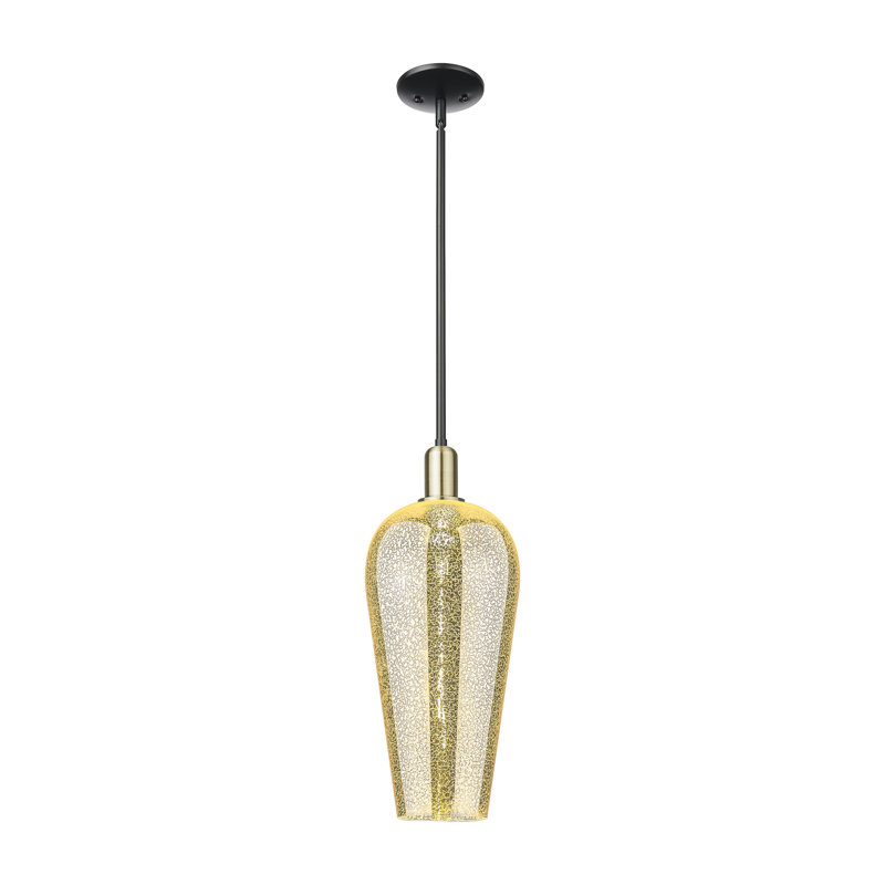 Downtown Urban - Chelsea - Mini-luminaire suspendu à cordon 8 lumières 1 po, Mercure, Laiton antique / noir mat