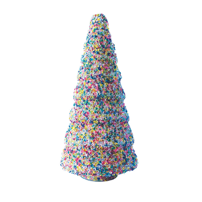 Grand arbre en verre avec paillettes