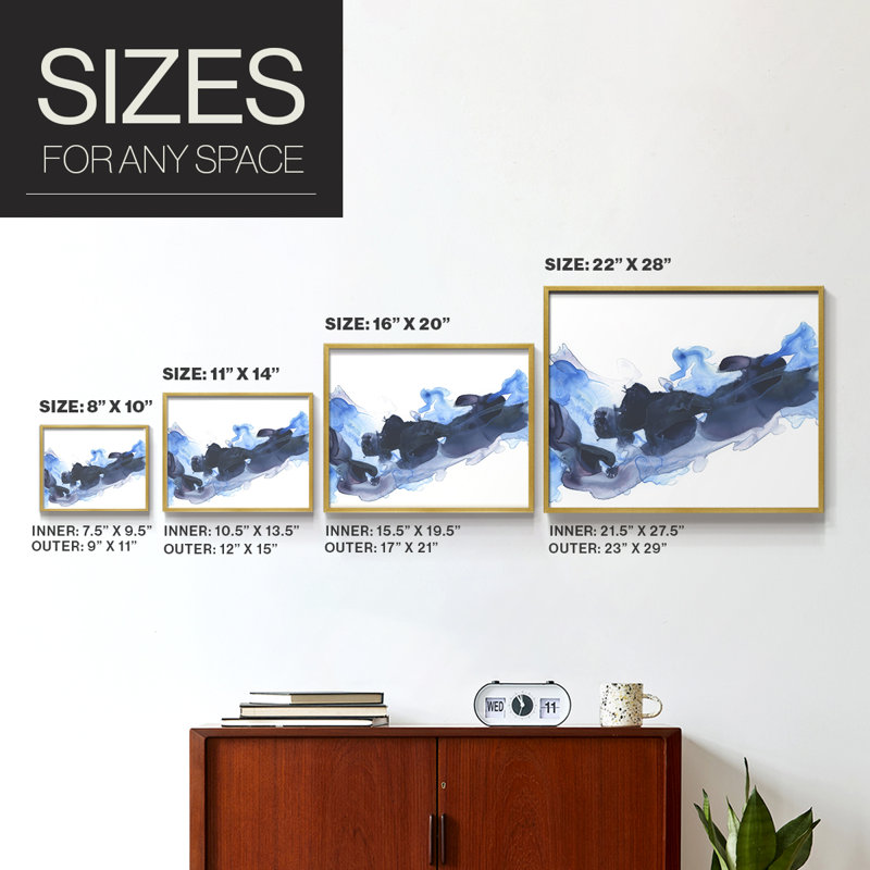 Azul Wave II -Framed Print - Restickable, 8" H x 10" W
