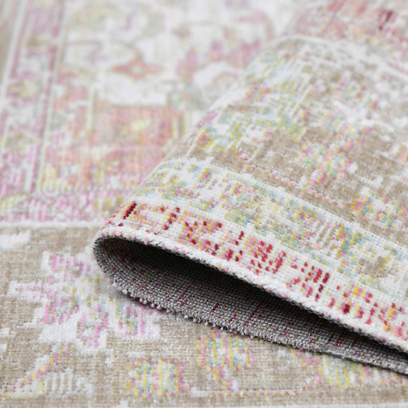 Tapis lavande rétro en polyester Century Blythe, Rectangle de 2 pi x 3 pi