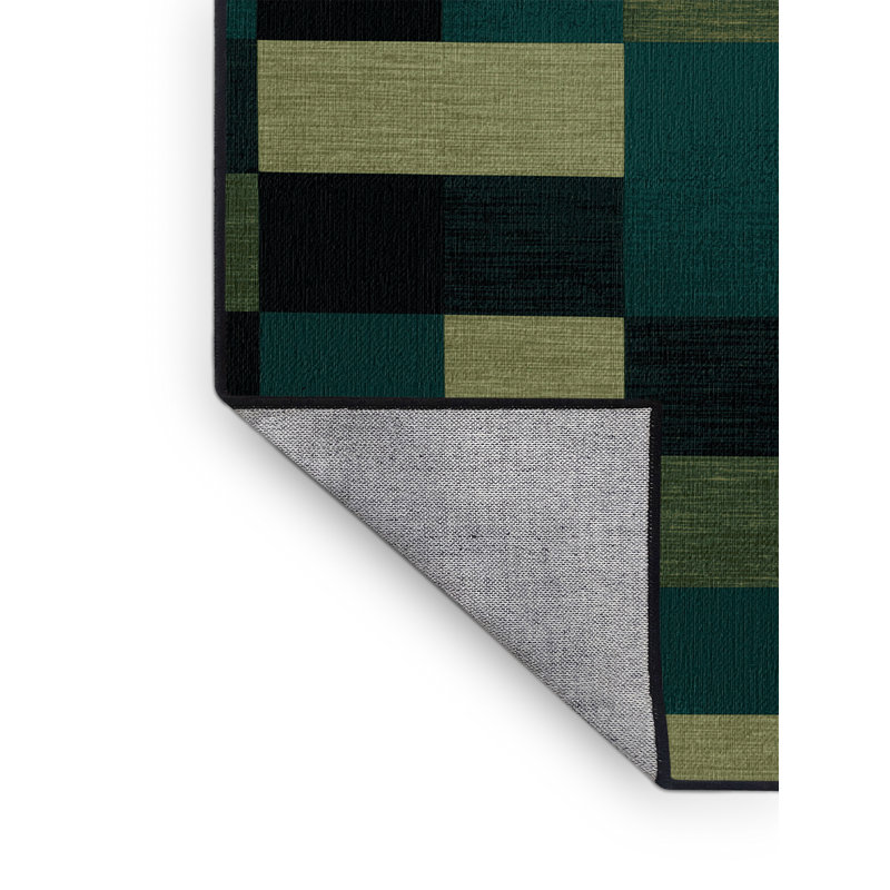 Tapis botanique brun lavable à la machine, Rectangle 3 pi x 5 pi