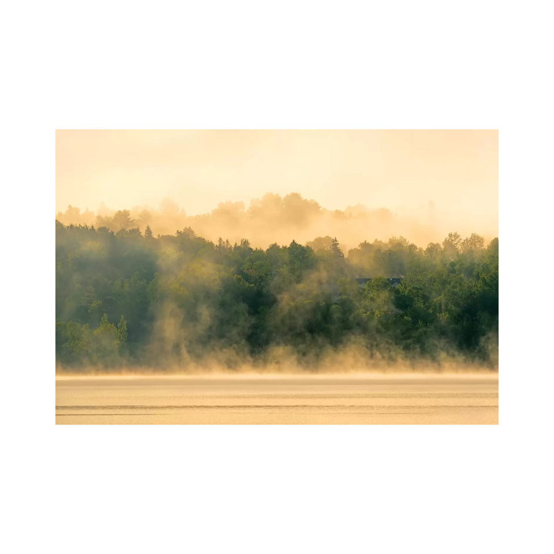 Canada, New Brunswick, Mactaquac. Morning Fog on Saint John River at Sunrise 1 Piece Wrapped Canvas Wall Art