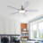 52" Flush Mount Ceiling Fan With Lights And Remote Control, Reversible And 5 Dual-sided Blades-498187539