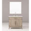 Meuble-lavabo simple en chêne gris l 36 po x P 22 po, comptoir en marbre de culture, miroir de 34 po et robinet de salle de bain