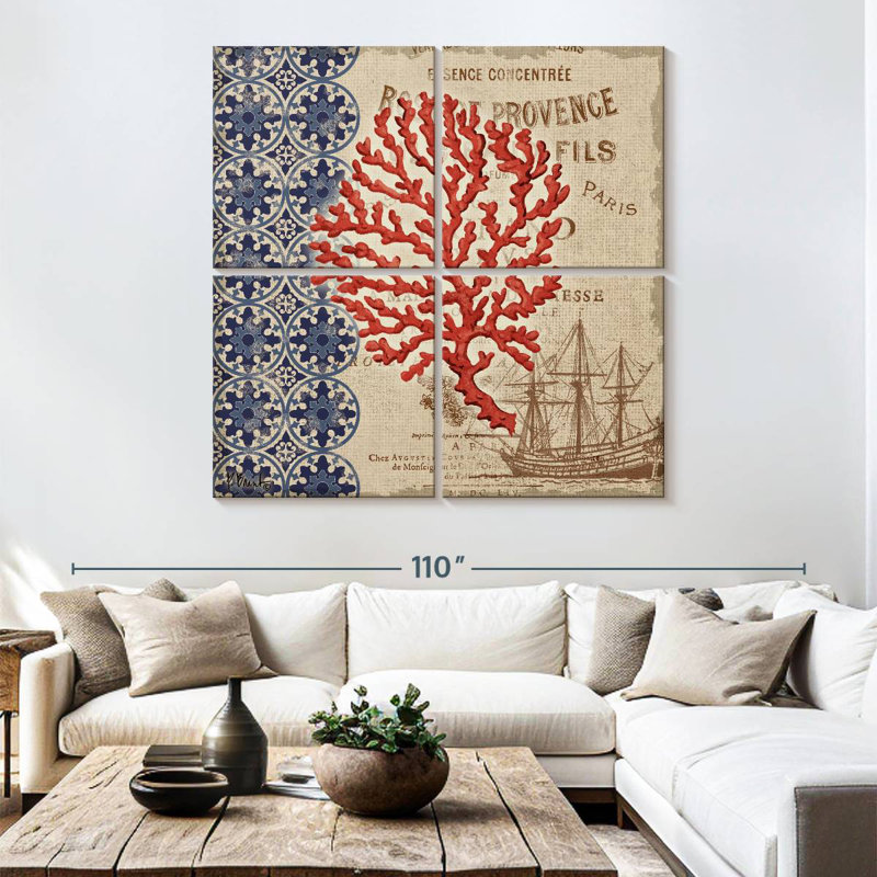 Brampt Burlap Coral I, 74" H x 74" W