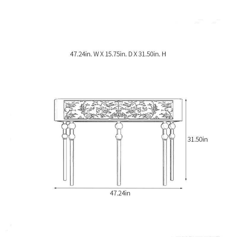 Console Retro Minimalist Elegant Art, Blanc
