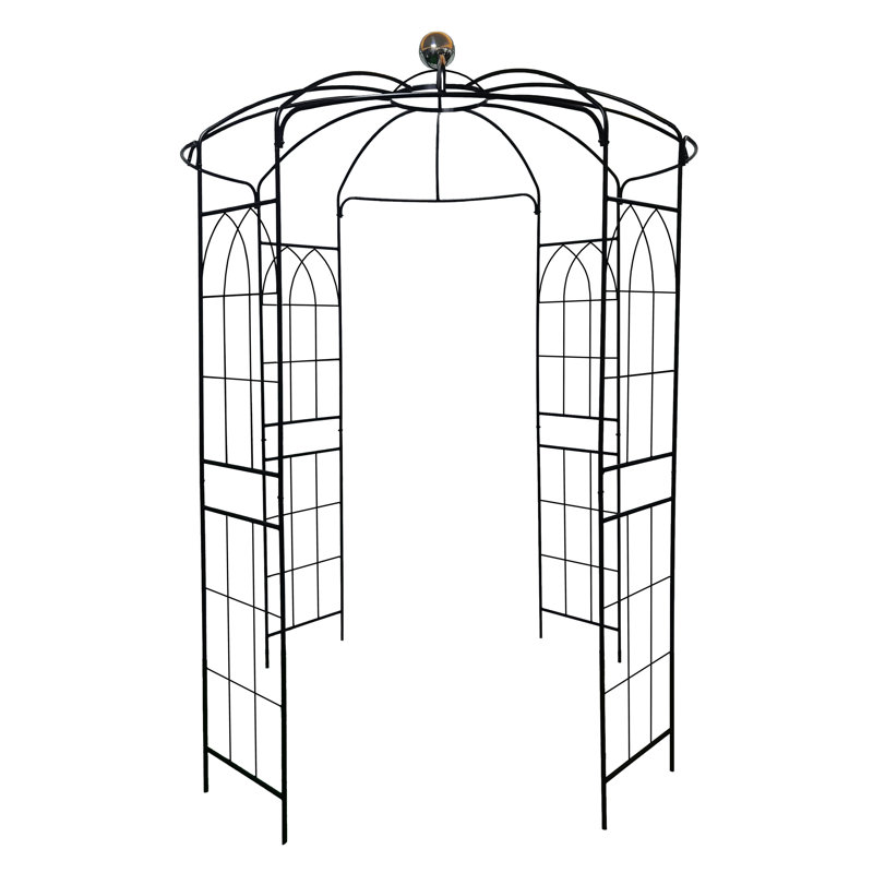 Heavy-Duty Metal Garden Arch Arbor - Powder-Coated Iron Gazebo with 0.63" Steel Tubes, Rust-Resistant Wedding Backdrop for Vines & Outdoor Decor