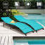2 pièces chaise de patio pliante turquoise
