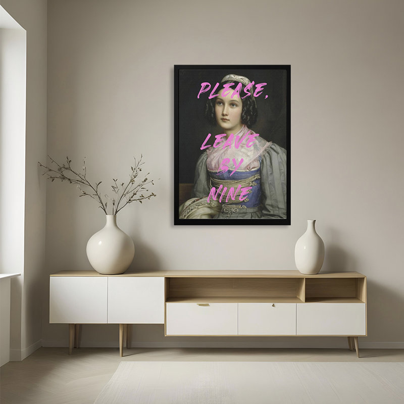 Pop Art & Retro "Please" Framed Print Wall Art, 10" H x 8" W 
