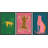 Bright Preppy Animals "Pop Vibrant Bold Green Pink Blue Artwork, Chic Tiger Leopard Colorful Wall Pictures, 3 Pieces Framed Canvas Giclee Digital Print Wall Art"-91874674-91874676