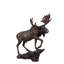 Bronze Small Moose on Rock Sculpture