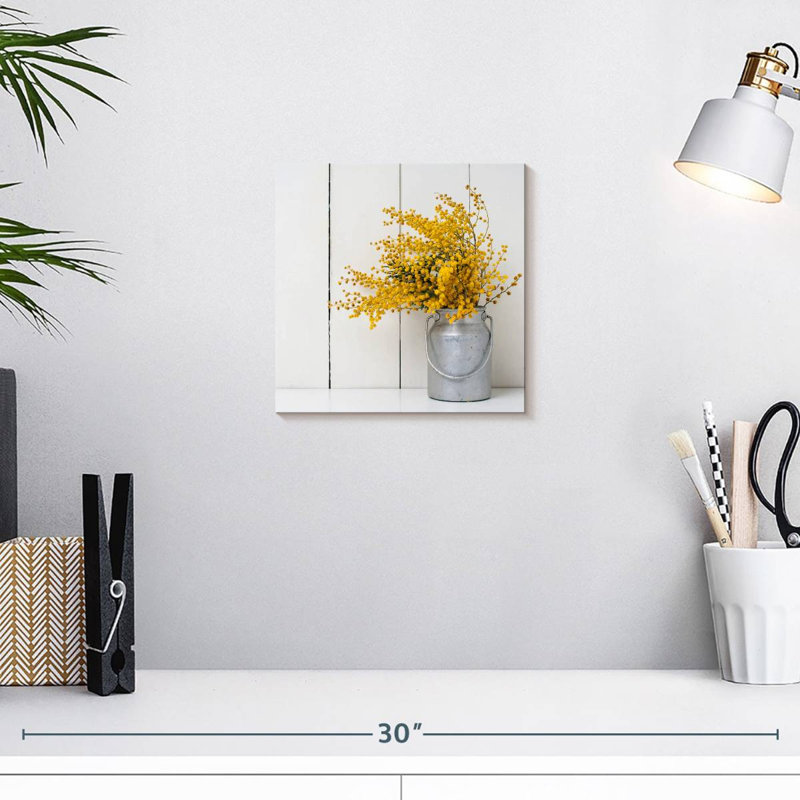 Harnek fleurs de mimosa jaunes, H 10 po x l 10 po