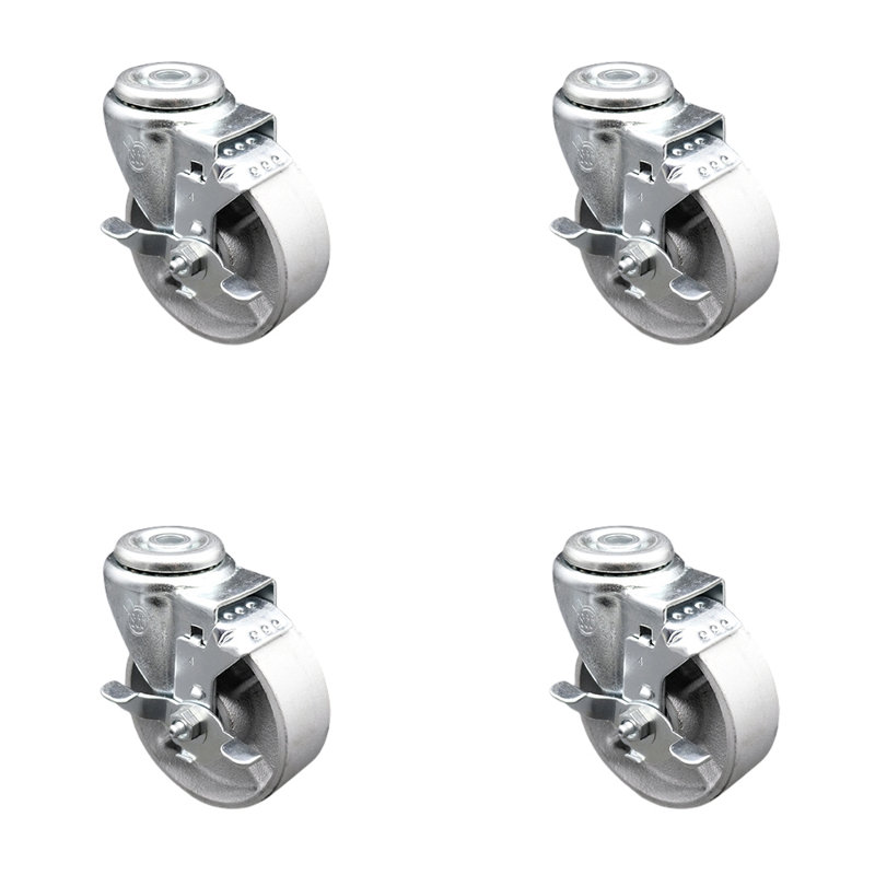 Ensemble de trous de boulon pivotant en demi-roue avec frein
