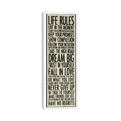 Life Rules by Erin Clark - Wrapped Canvas Panoramic Print