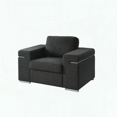 Fauteuil Giuliana - tissu de lin noir